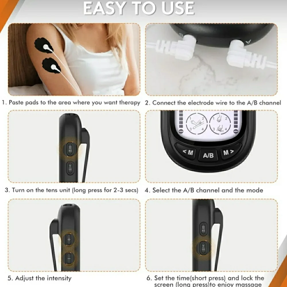 Belifu TENS EMS Unit for Pain Relief Therapy Portable Device